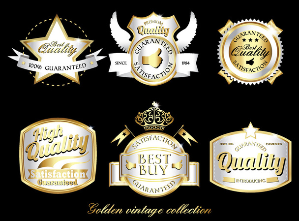 etiquetas doradas vintage
 - Vector, imagen