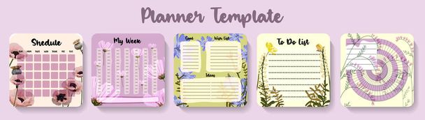 Minimalist planners. Bullet Journal. Cute and simple printable to do list. Business organizer page. Paper sheet. - Vektor, Bild