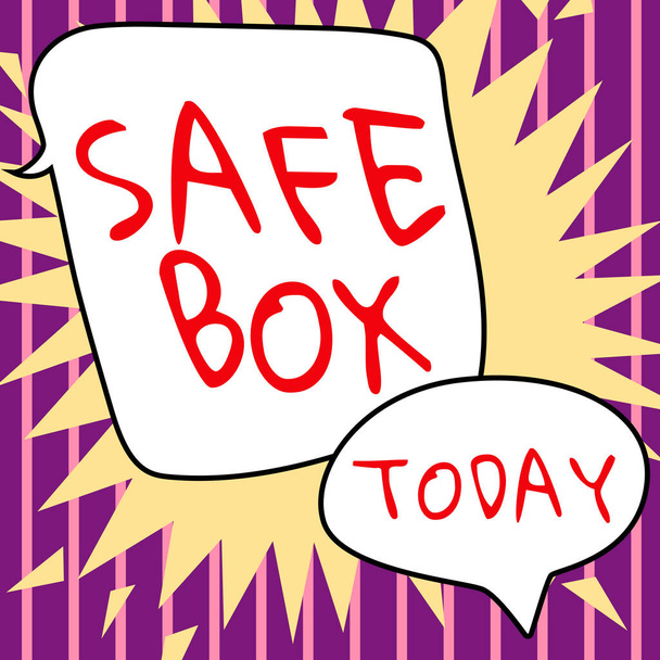 Text sign showing Safe Box, Business showcase A small structure where you can keep important or valuable things - Fotografie, Obrázek