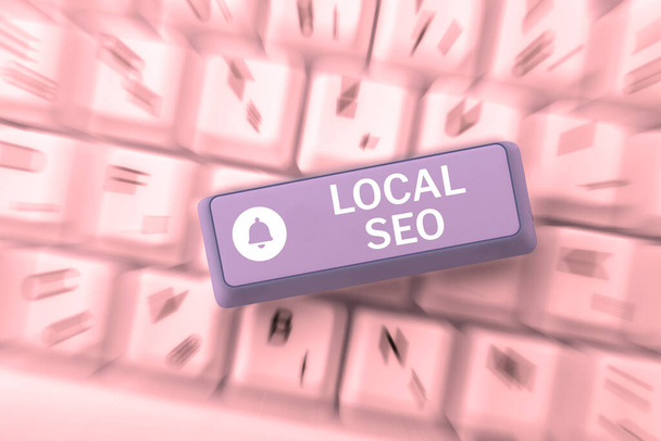 Conceptual caption Local Seo, Business concept This is an effective way of marketing your business online - Foto, Imagem