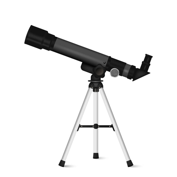 Реалистичный телескоп изолирован на белом фоне. Векторная иллюстрация. Eps 10. - Вектор,изображение
