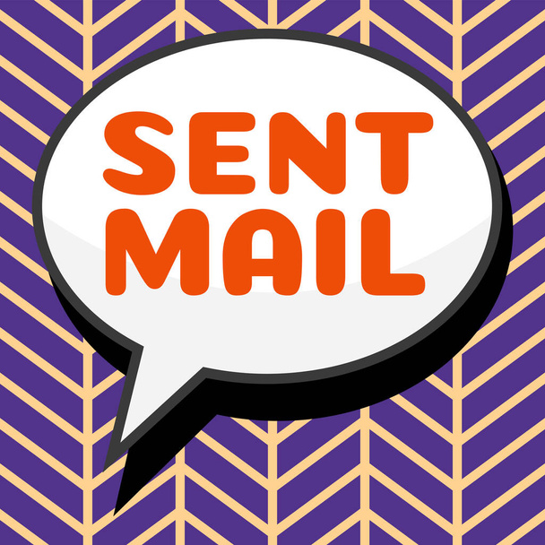 Tekst die inspiratie toont Verzonden Mail, Concept betekent Gebeuren waarbij een brief ergens naartoe wordt gebracht of naar de ontvanger gaat - Foto, afbeelding
