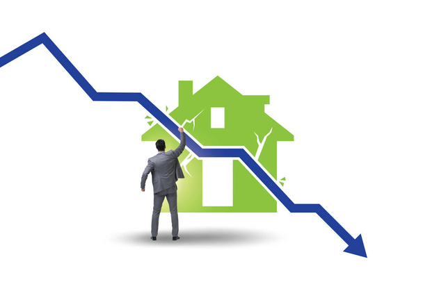 Концепция падения цен на недвижимость - Фото, изображение