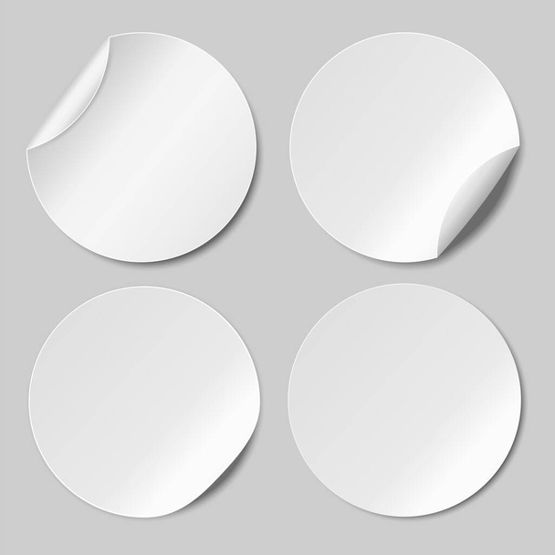 Set of Round paper stickers template. Vector illustration. Web banner. Eps 10. - Vector, Image