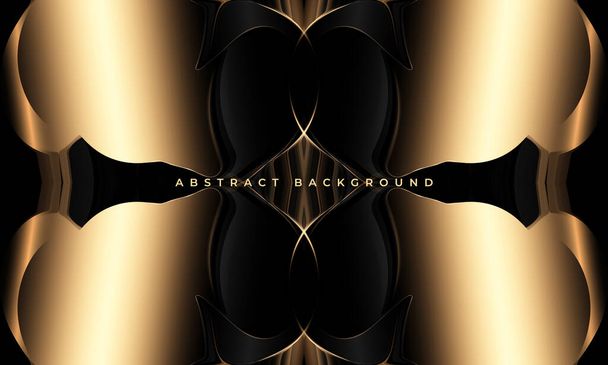 Abstract black and gold luxury background with golden shapes and lines. Luxuriant elegant abstract background. Vector illustration - Vetor, Imagem