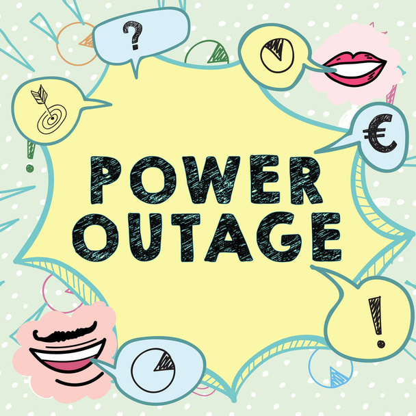 Sign displaying Power Outage, Word for The ability to influence peers for attaining the goals - Photo, Image