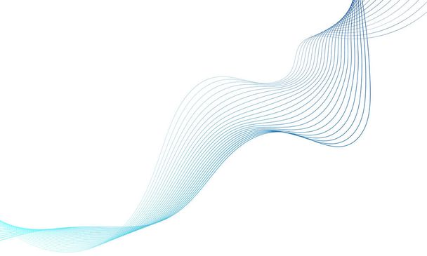 Abstract colorful wave element for design. Digital frequency track equalizer. Stylized line art background.Vector illustration.Wave with lines created using blend tool.Curved wavy line,smooth stripe - Vecteur, image