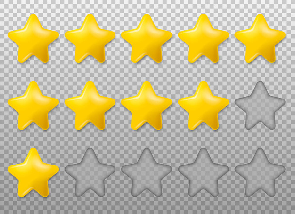 5 yıldız reyting ikonu. Uygulamalar ve web siteleri için beş yıldızlı ürün değerlendirme simgesi. Vektör çizimi. Eps 10. - Vektör, Görsel