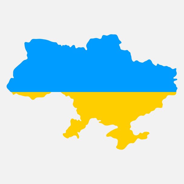 ウクライナ地図。ウクライナの地図に組み込まれて旗.ベクトルイラスト。Eps 10. - ベクター画像