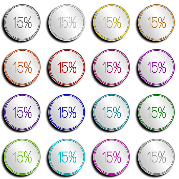 Yüzde 15'i gümüş parlak düğme - Fotoğraf, Görsel