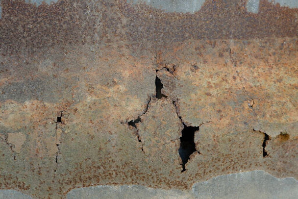the texture of the rusty zinc iron and a little hollow - Photo, image