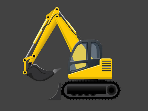 excavator with construction equipment, vector illustration - Φωτογραφία, εικόνα