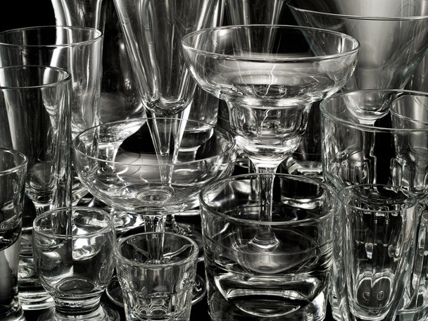 Various Empty Cocktail Glasses - Foto, afbeelding