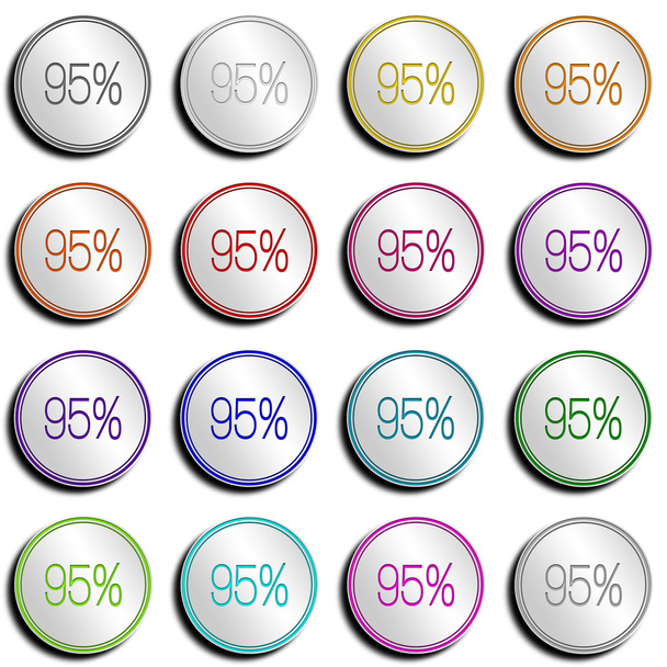 Кнопка срібло блискучі 95 відсотків - Фото, зображення