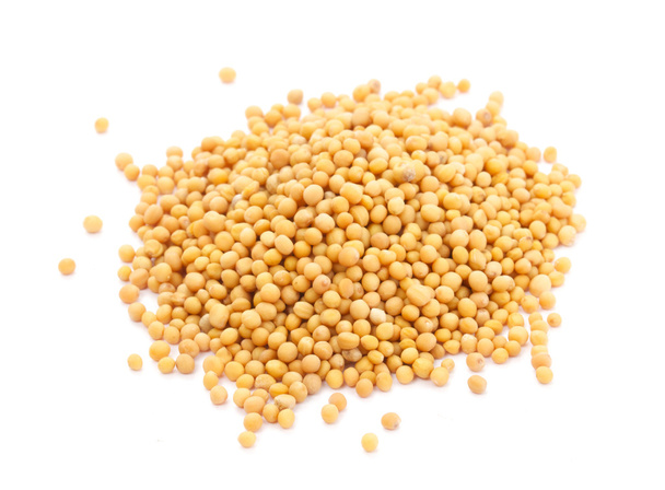 Yellow mustard seeds isolated - Fotó, kép