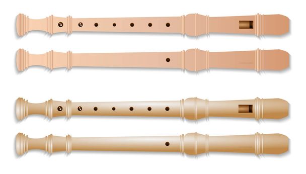 set flute musical instrument in different color. - Vetor, Imagem