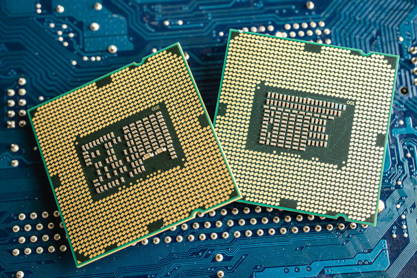 CPU, chip dell'unità centrale del processore Chip sul circuito stampato nella tecnologia del computer PC e laptop. - Foto, immagini