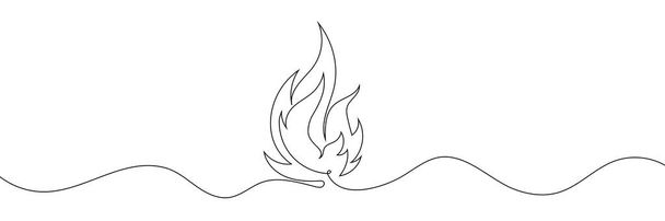 Continuous line of fire. one line. Vector illustration - Vector, Image