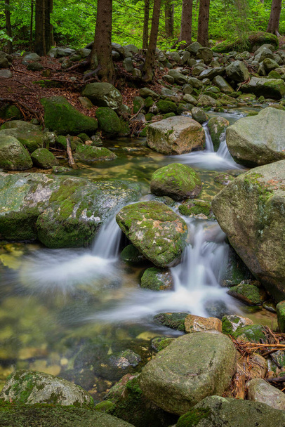ruisseau de montagne avec des pierres avec de l'eau claire. - Photo, image