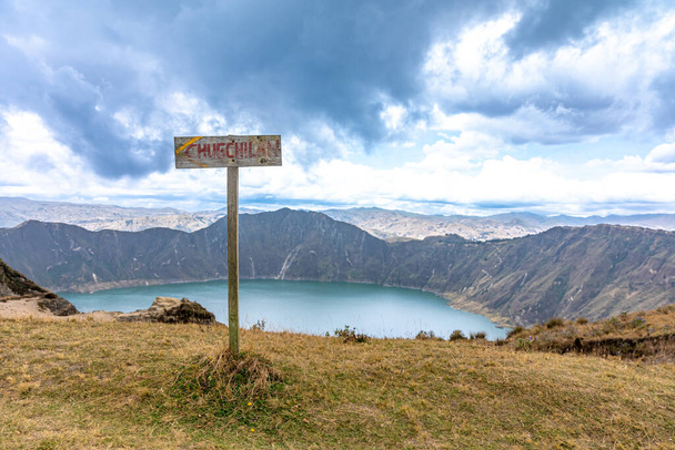 Quilotoa volcanic lake in Ecuador in South America.  - Zdjęcie, obraz