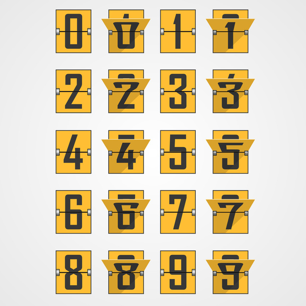 Numbers from Mechanical Scoreboard Alphabet - Vector, afbeelding