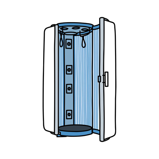 tanning booth doodle icon, vector illustration - Vektori, kuva
