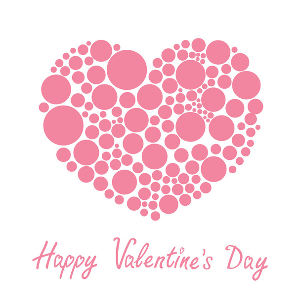 Pink heart made from dots - Διάνυσμα, εικόνα