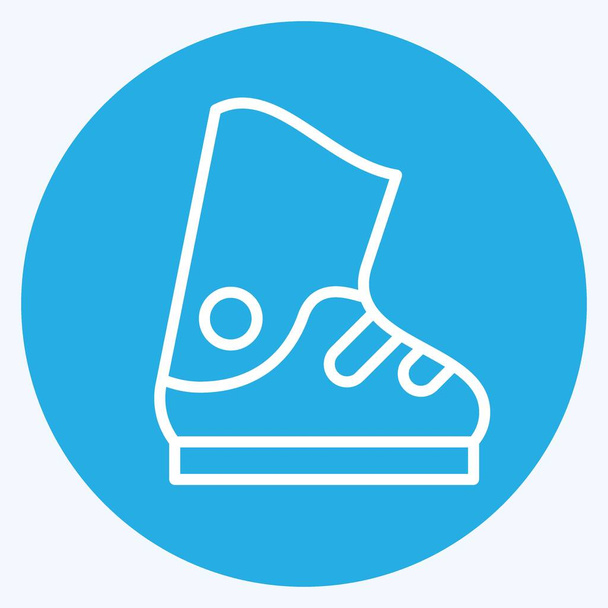 Icon Ski Boots. related to Sports Equipment symbol. blue eyes style. simple design editable. simple illustration - Vetor, Imagem