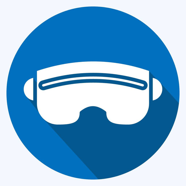Icon Ski Goggles. related to Sports Equipment symbol. long shadow style. simple design editable. simple illustration - Vector, Image