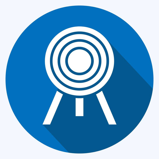 Icon Bullseye. related to Sports Equipment symbol. long shadow style. simple design editable. simple illustration - Vetor, Imagem
