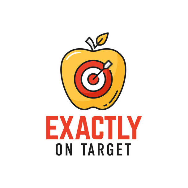 Success in business goals outline icon. Finance competition line sign or pictogram, company strategy outline vector icon or symbol. Market success simple sign with arrow hit bullseye target in apple - Vetor, Imagem