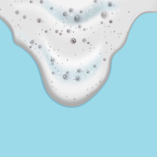 Shampoo bubbles texture.Bath foam isolated on blue background. Sparkling shampoo and bath lather vector illustration. - Vettoriali, immagini