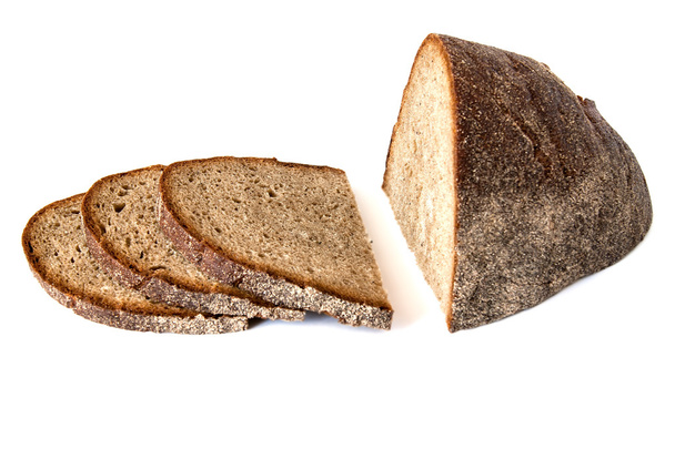 teljes kiőrlésű kenyér elszigetelt fehér alapon - Fotó, kép