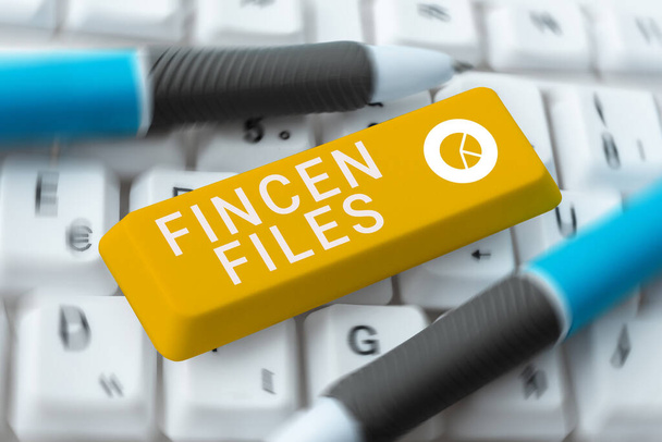 Szöveg megjelenítése Fincen Files, Internet Concept Tranzakciók pénzügyi eszközökkel és kötelezettségekkel - Fotó, kép