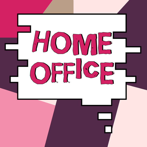 Légende conceptuelle Home Office, Espace d'approche d'affaires désigné dans une résidence de personnes pour affaires officielles - Photo, image