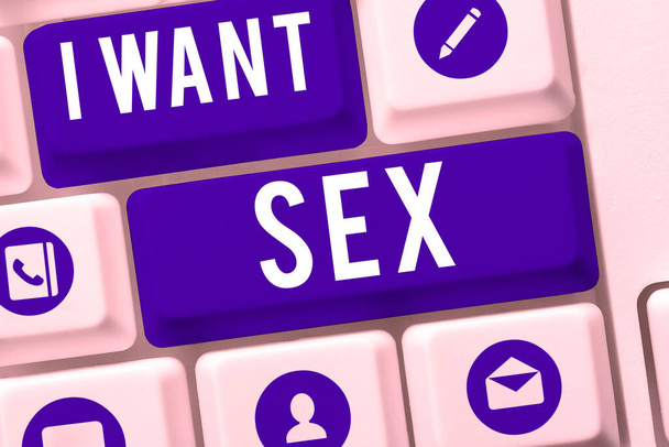 テキストキャプションプレゼンテーション私はセックスをしたい,ビジネスのアイデアは、性交の興奮を望む - 写真・画像