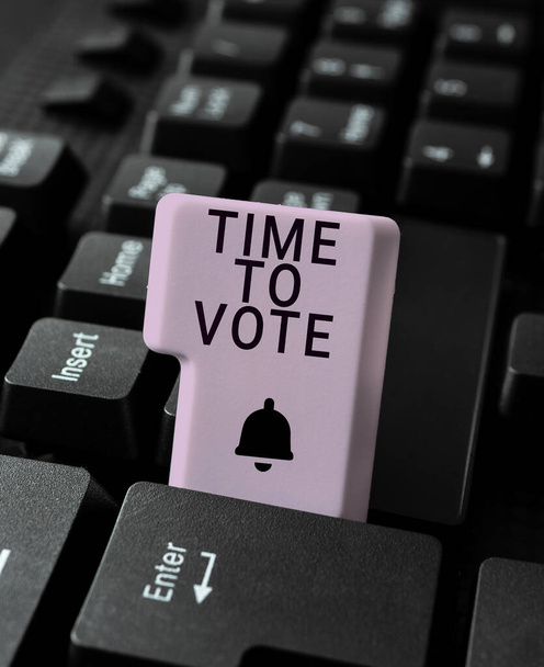 Handwriting text Time To Vote, Business showcase Election ahead choose between some candidates to govern - Photo, image
