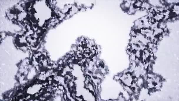 Animation abstraite de taches mobiles avec des points de virus. Motion. Les taches microbiennes contenant des virus et des taches se déplacent dans l'espace. Animation de virus ou de microbes se déplaçant au microscope.  - Séquence, vidéo
