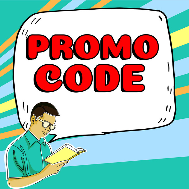 Writing displaying text Promo Code, Business showcase digital numbers that give you good discount on certain product - Foto, immagini