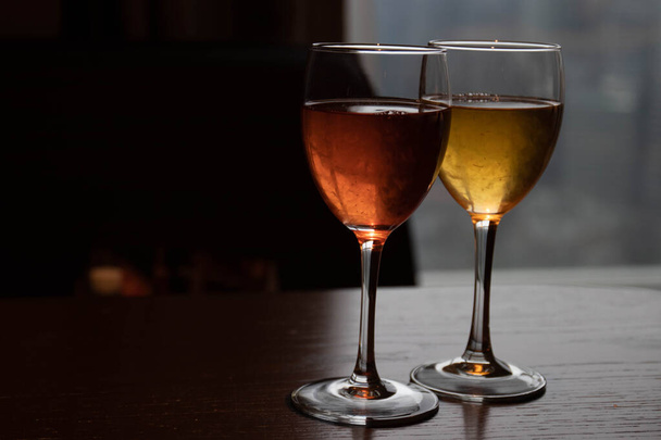 White Wine and Red Wine for a Valentine's Day - Fotó, kép