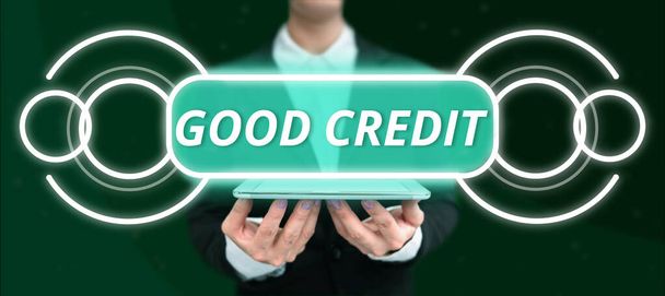 Handwriting text Good Credit, Internet Concept borrower has a relatively high credit score and safe credit risk - Foto, Bild