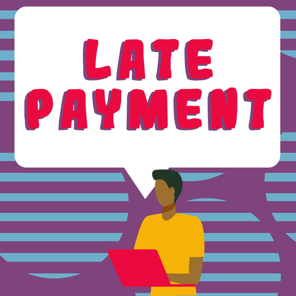 Текстовый знак, показывающий просрочку платежа, Концепция, означающая платеж кредитору после истечения срока платежа - Фото, изображение