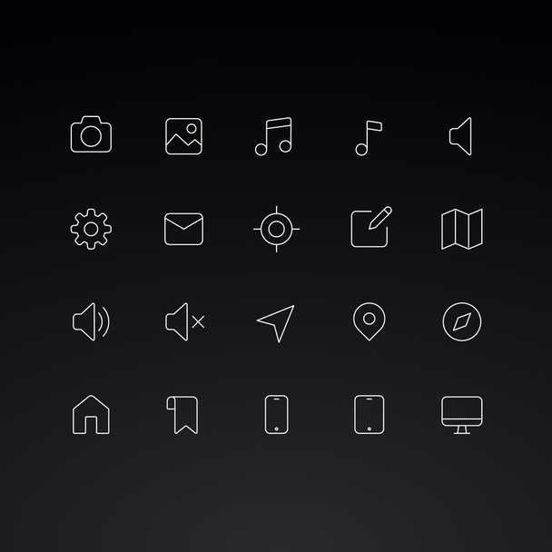 Outline vector icons for web and mobile. Thin 1 pixel stroke & 60x60 resolution. - ベクター画像