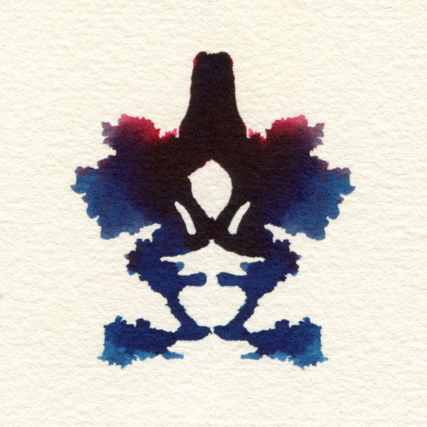 Rorschach inkblot test isolated on paper - Foto, Imagen