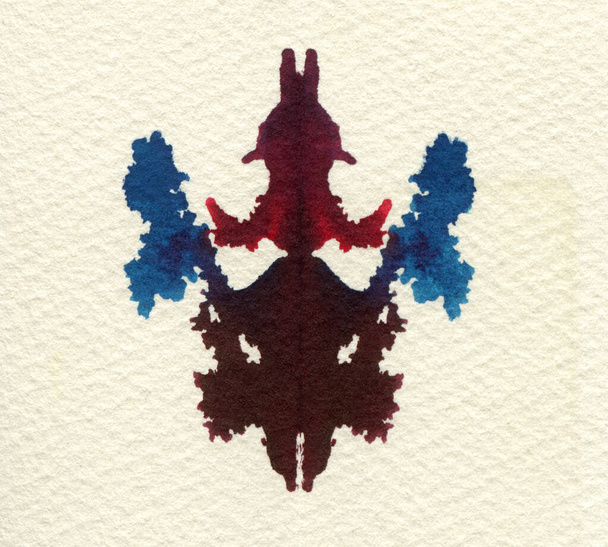 Rorschach inkblot test isolated on paper - Foto, Imagem
