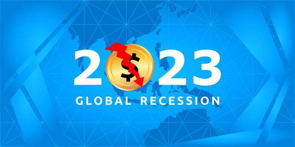 2023 global economic recession vector illustration design - Wektor, obraz