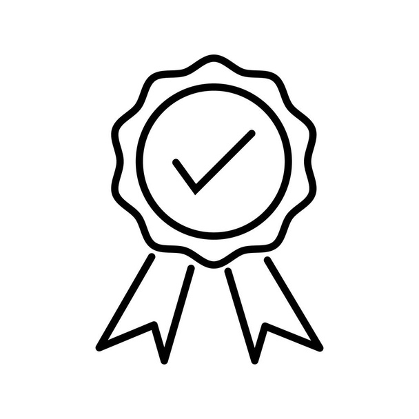Чорна тонка лінія нагородження значок медалі, символ про бізнес, фінансову та промислову роботу
 - Вектор, зображення