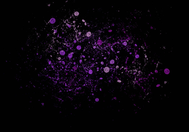 Spilling lilac color paints exploding on black background . Artistic background . - Foto, Imagen