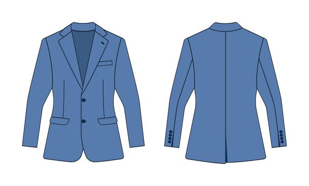 Иллюстрация векторного шаблона пиджака, включая синий - Вектор,изображение