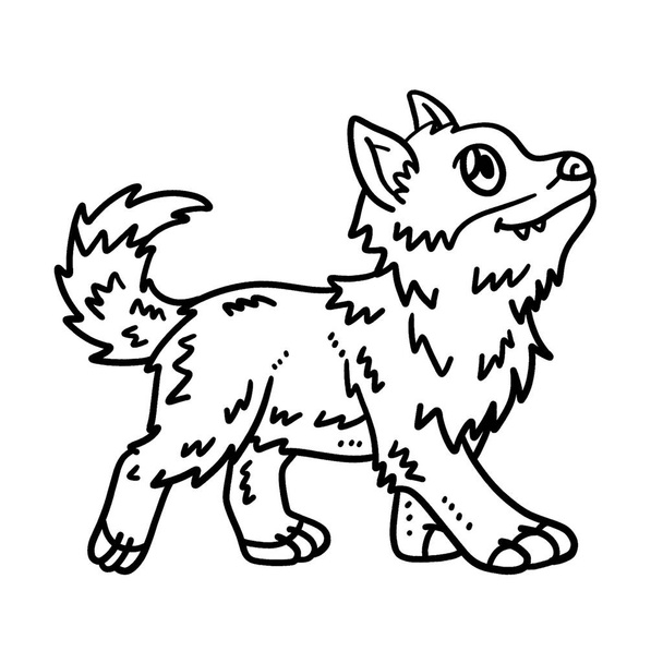 A cute and funny coloring page of a Baby Wolf. Provides hours of coloring fun for children. Color, this page is very easy. Suitable for little kids and toddlers. - Vektor, Bild